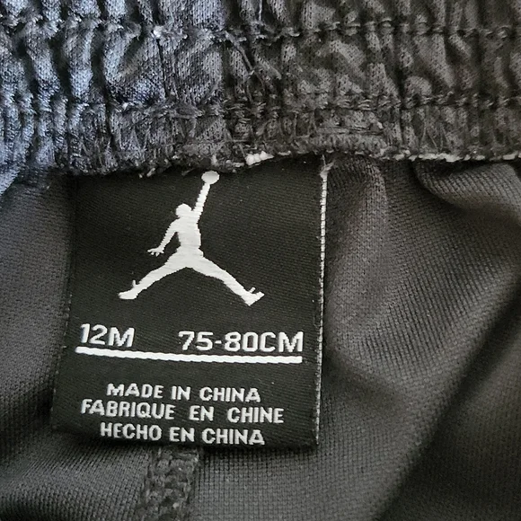 Jordan, Boys Shorts, Sz 12 mos. Black, Red, Jordan Tag by White Piping left - Picture 5 of 5